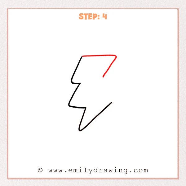 how to draw a lightning bolt - Step 4